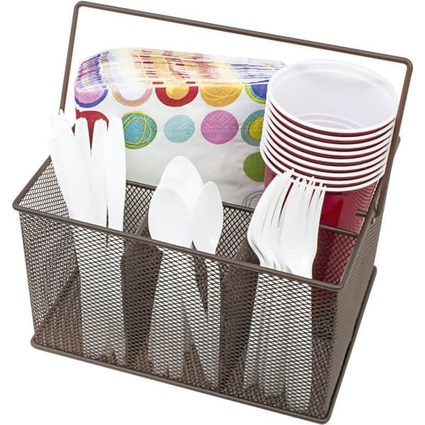 Wood table caddy one compartment - Condiment holder : Buffet Plus
