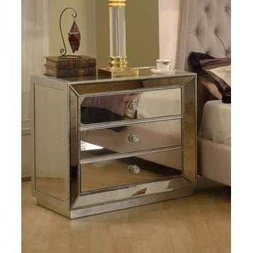 Shop Best Master Furniture 3 Drawer Mirrored Nightstand