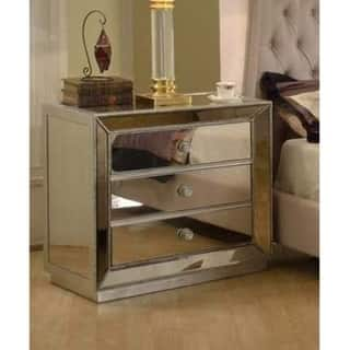 Shop Best Master Furniture 3 Drawer Mirrored Nightstand