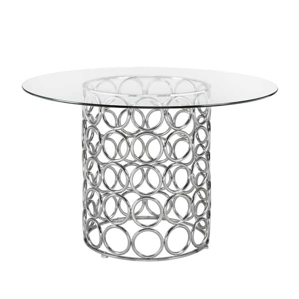 Liam Round Metal and Glass Dining Room Table - Bed Bath & Beyond - 19484340