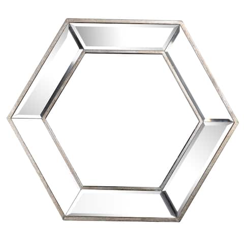 A&B Home Kirby Mirrored Hexagon Wall Mirror - Clear