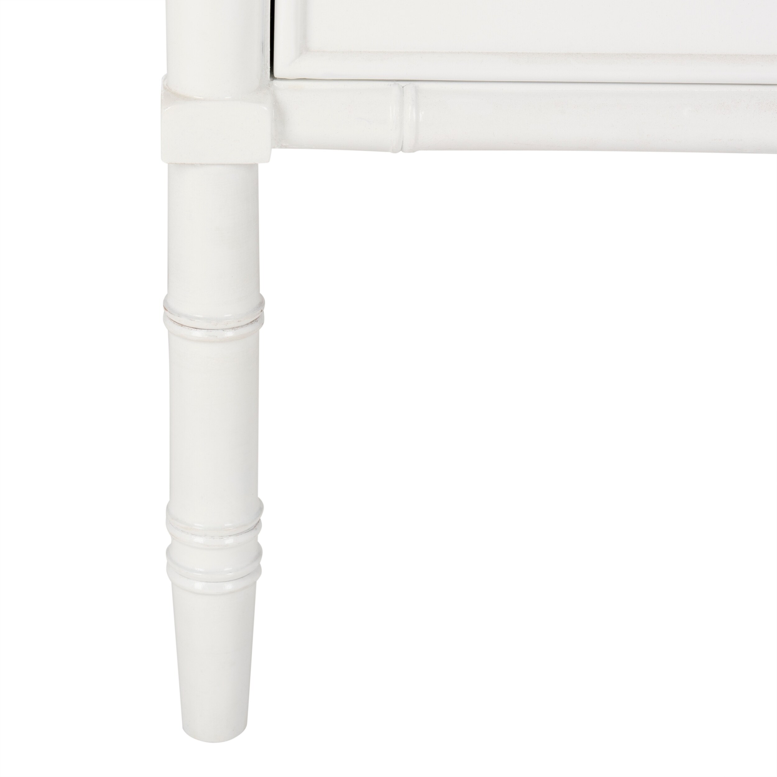 Shop Black Friday Deals On Safavieh Mina Modern Coastal 2 Drawer White Bamboo Nightstand Overstock 19484462