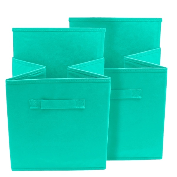 Sorbus Foldable Storage Cube Basket Bin (6 Pack, Teal) - Bed Bath