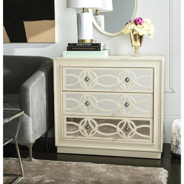 slide 1 of 12, SAFAVIEH Catalina 3-Drawer Beige Storage Chest
