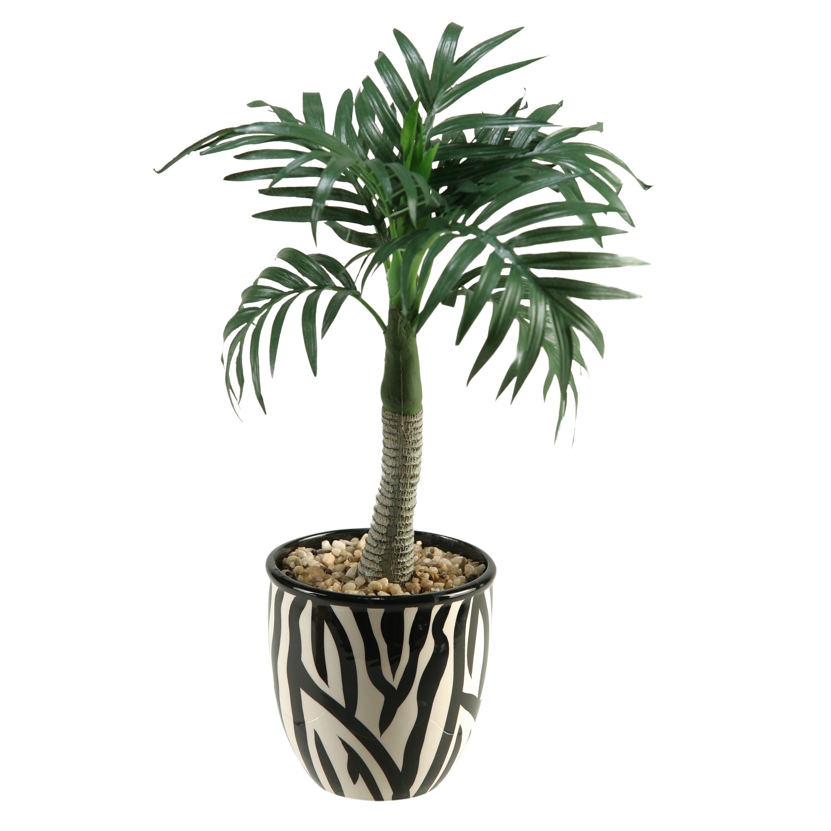 Shop D W Silks Small Palm Tree In Ceramic Planter With Zebra