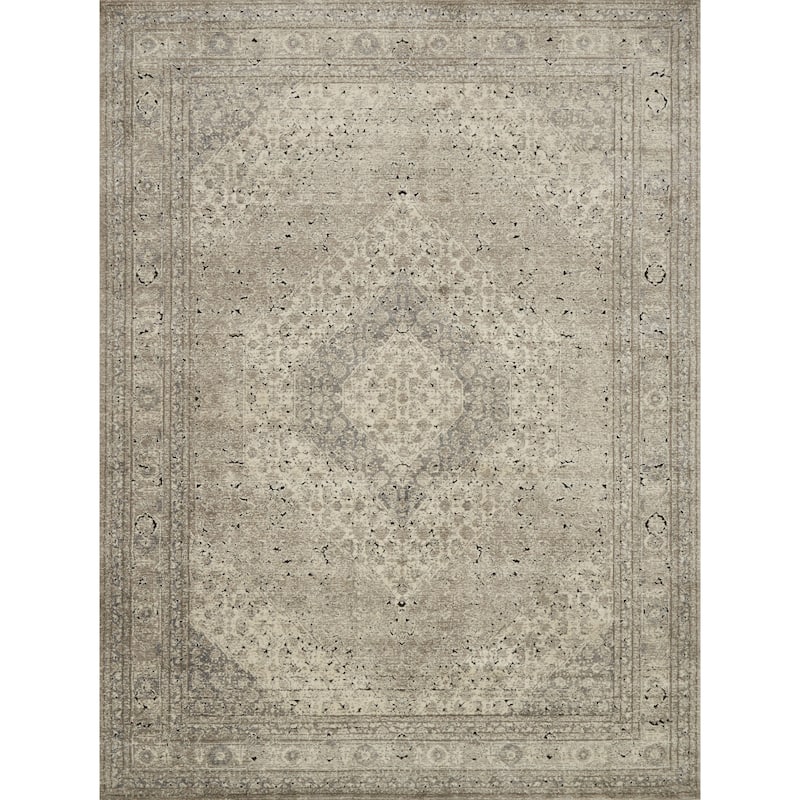 Alexander Carissa Home Vintage Stone Medallion Distressed Rug
