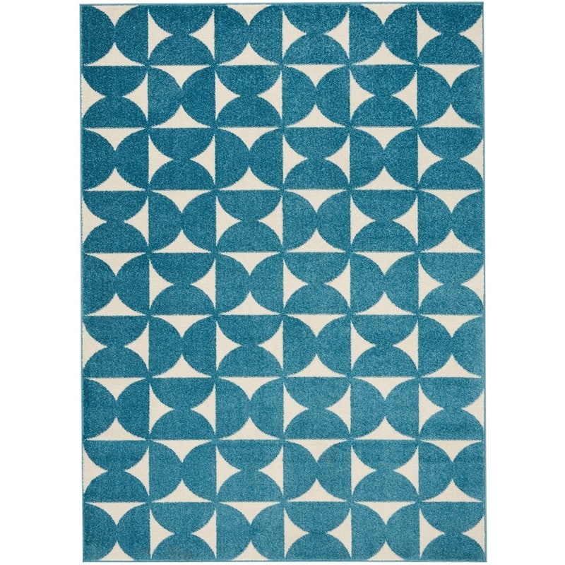 Nourison Harper Abstract Geometric Modern Area Rug - 2'2" x 3'9" - Blue - Runner/Rectangle