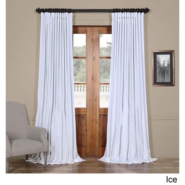 Exclusive Fabrics Faux Silk Extra-wide Blackout Curtain 108"L in Off