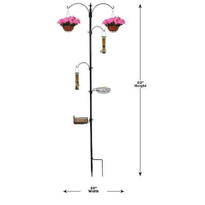 Sorbus Bird Feeding Bath Station, Metal Deck Pole for Bird Feeders