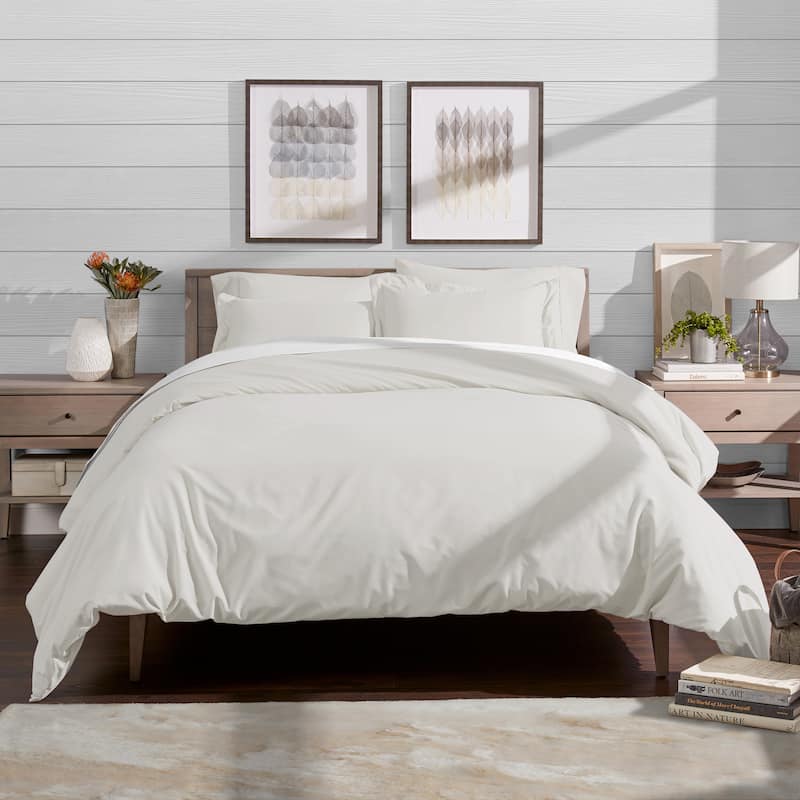 Bare Home Microfiber Duvet Cover & Insert Hypoallergenic Bedding Bundle - Cream - Full - Queen