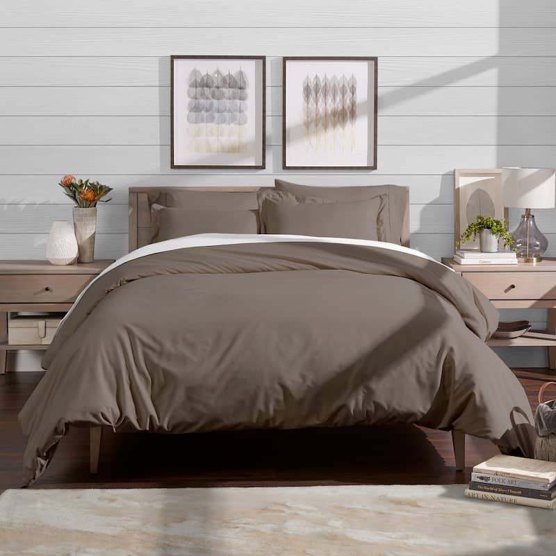 Bare Home Microfiber Duvet Cover & Insert Hypoallergenic Bedding Bundle - Taupe - King