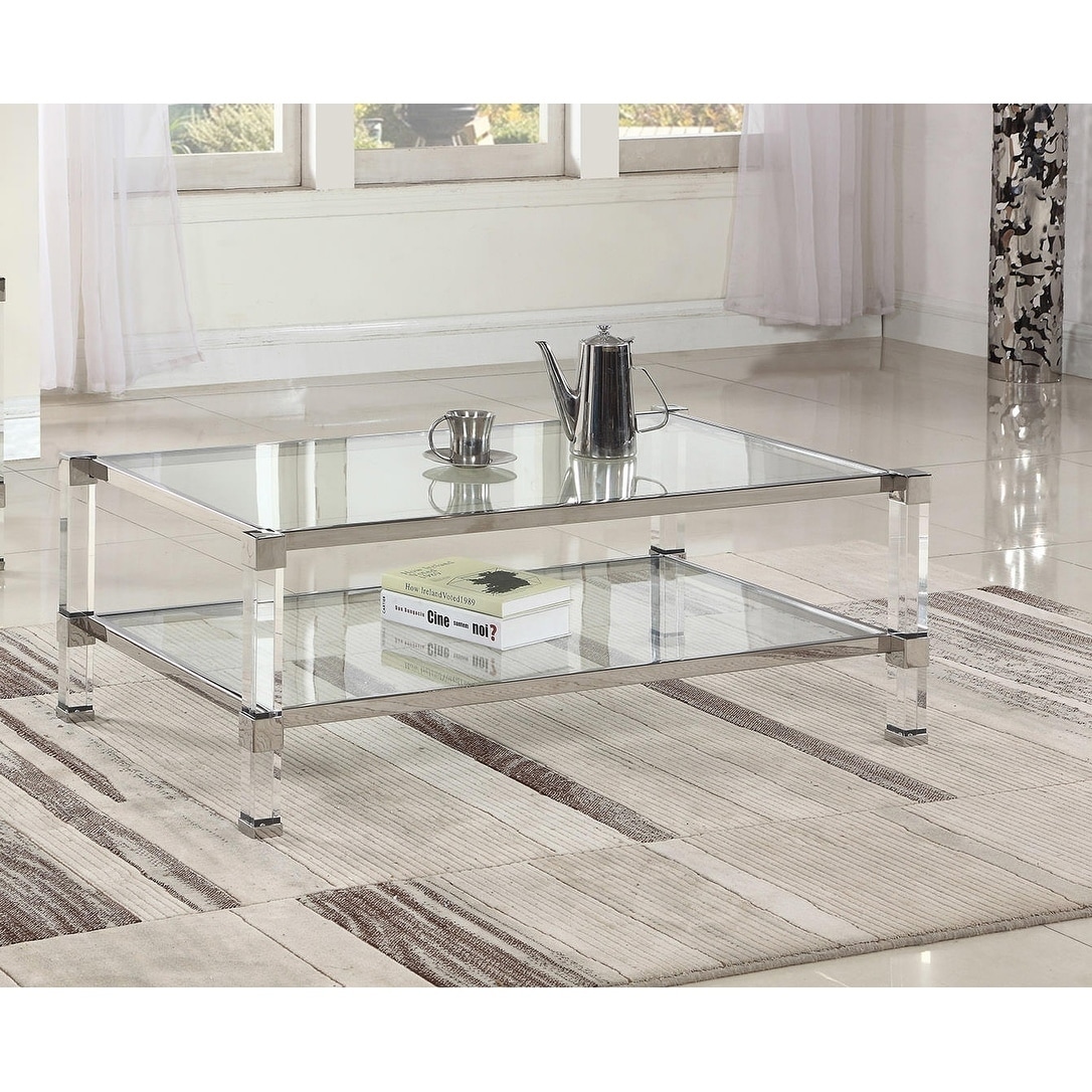 Shop Best Master Furniture Glass With Acrylic Coffee Table