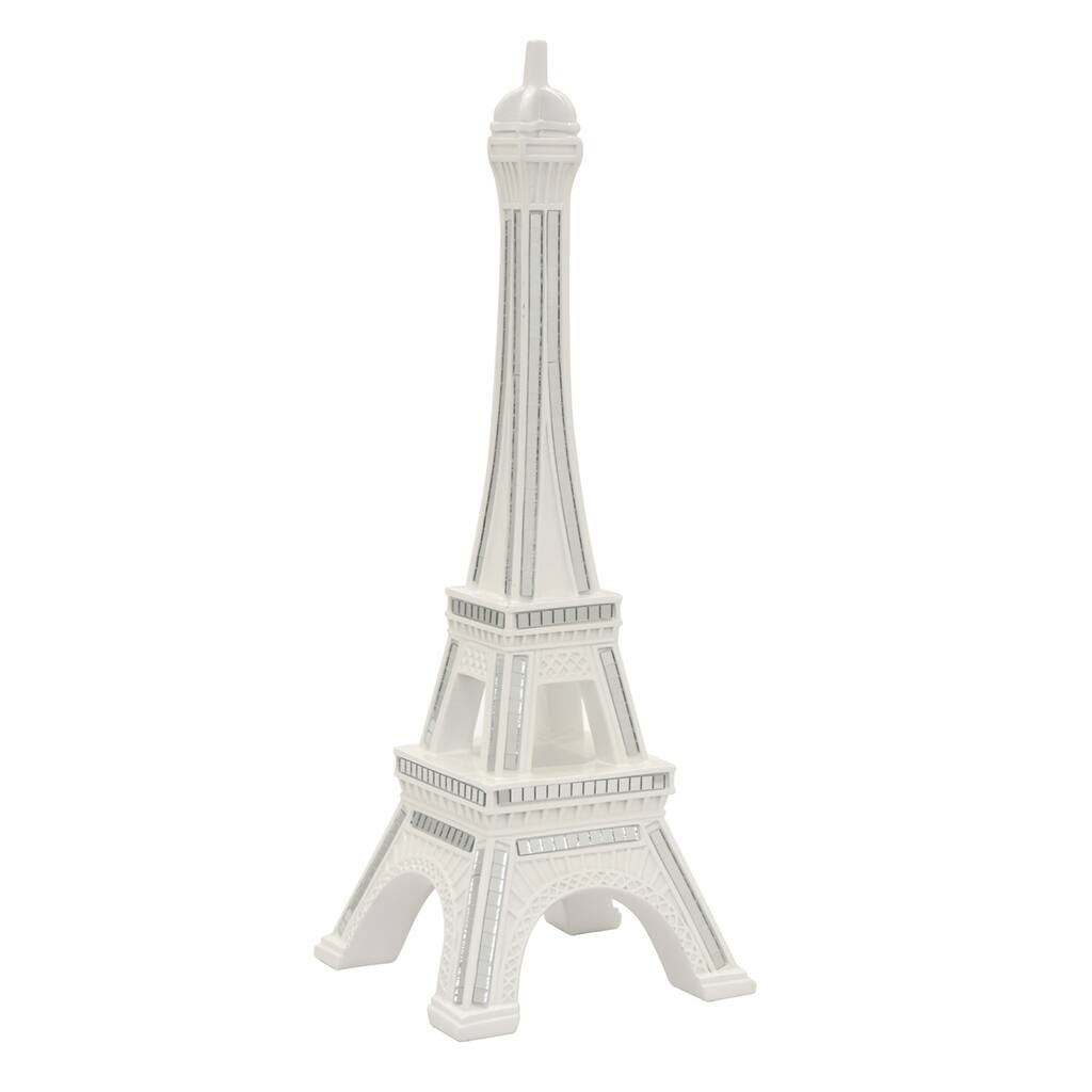 Three Hands White Resin Eiffel Tower Tabletop Decor