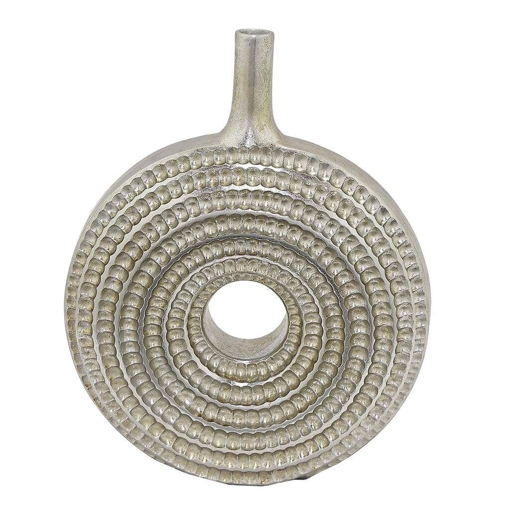 Three Hands Decorative Silver Resin Textured Vase