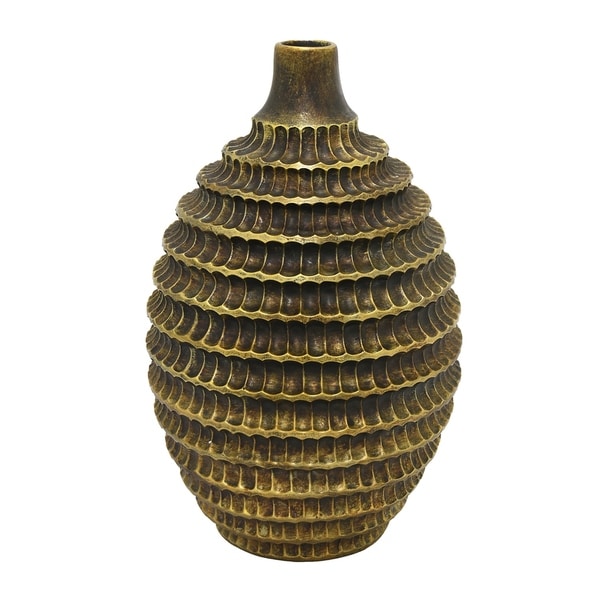 Three Hands Decorative Bronze Resin Textured Vase