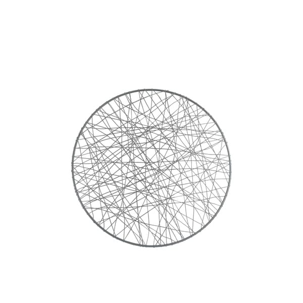 UTC31014: Metal Round Wall Art with Abstract Lines Design SM Metallic Finish Gunmetal Gray