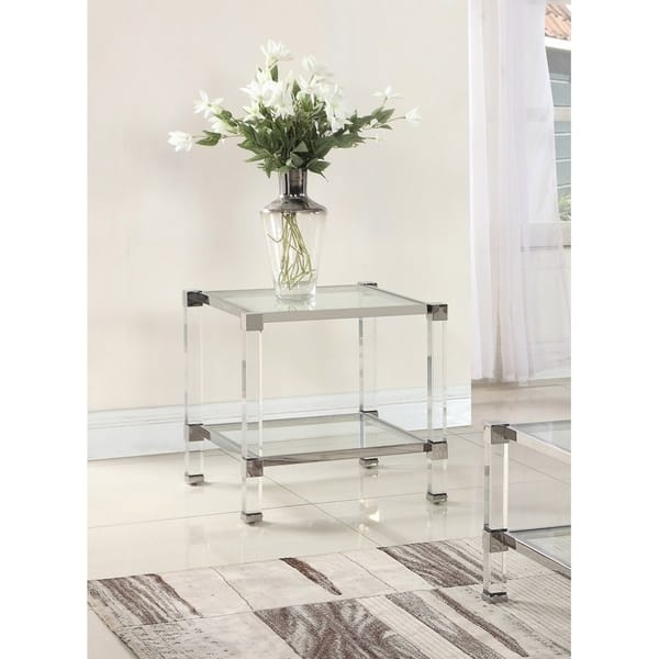 Shop Best Master Furniture Glass With Acrylic End Table