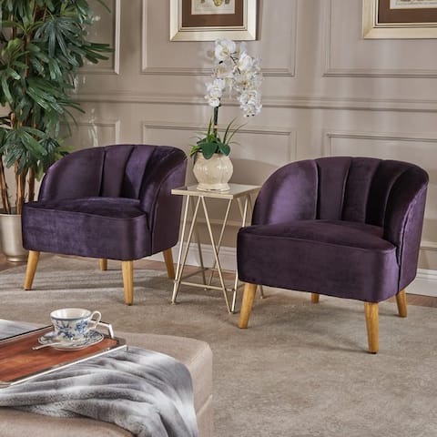 Amaia Modern Velvet Club Chairs (Set of 2) by Christopher Knight Home
