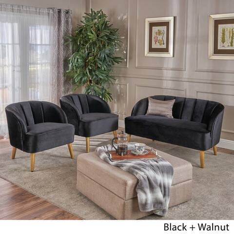 Amaia Modern 3-piece Velvet Chat Set by Christopher Knight Home