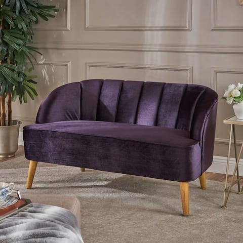 Amaia Modern Velvet Loveseat Sofa by Christopher Knight Home