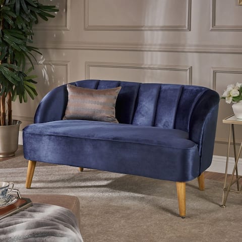 Amaia Retro Modern Velvet Loveseat Sofa by Christopher Knight Home