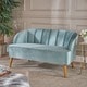 preview thumbnail 11 of 14, Amaia Retro Modern Velvet Loveseat Sofa by Christopher Knight Home Seafoam Blue