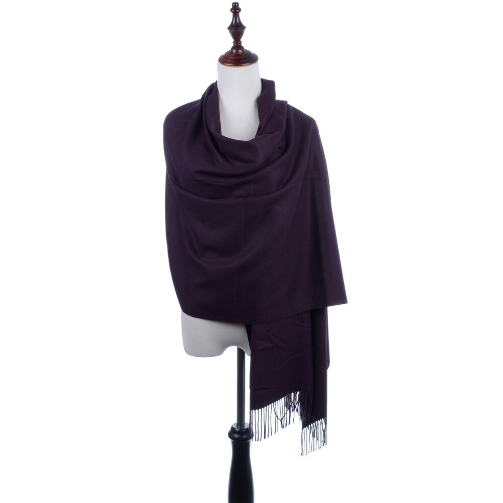 Light Gray Silver Pashmina Silk Scarf Soft Shawl Cashmere Wrap Solid Color P#2