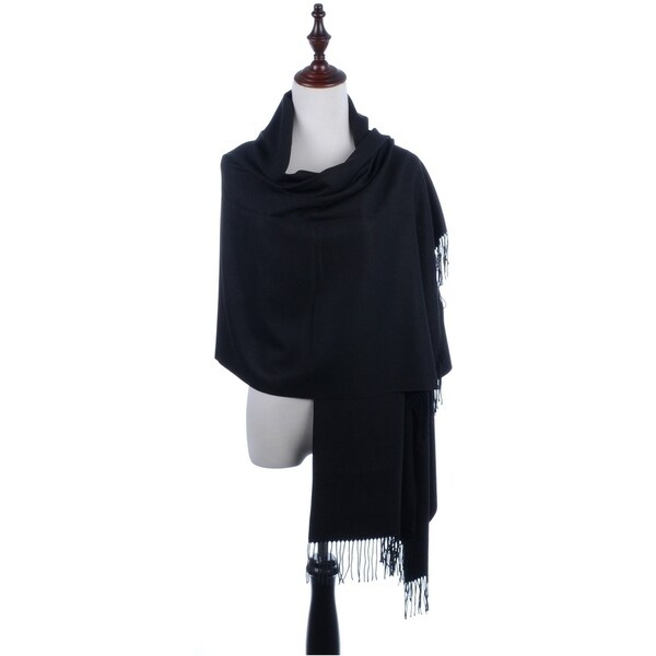 oversized black cashmere scarf