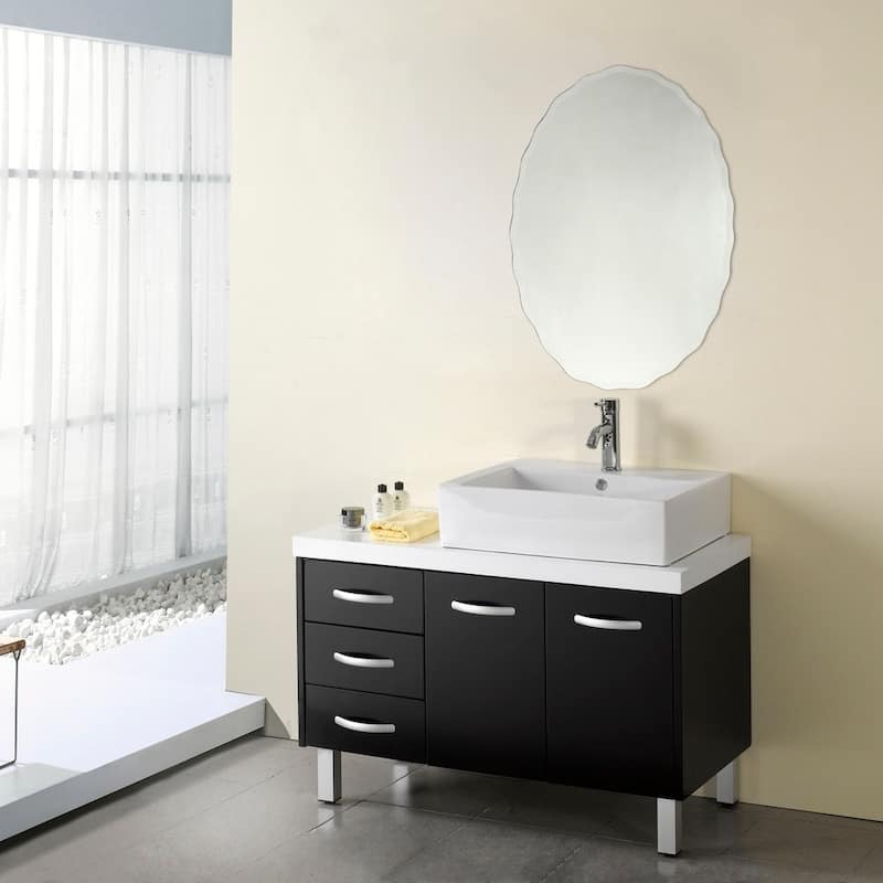 Chloe Oval Frameless Mirror - Silver