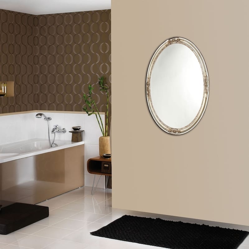 Chloe Antique Silver Oval Mirror