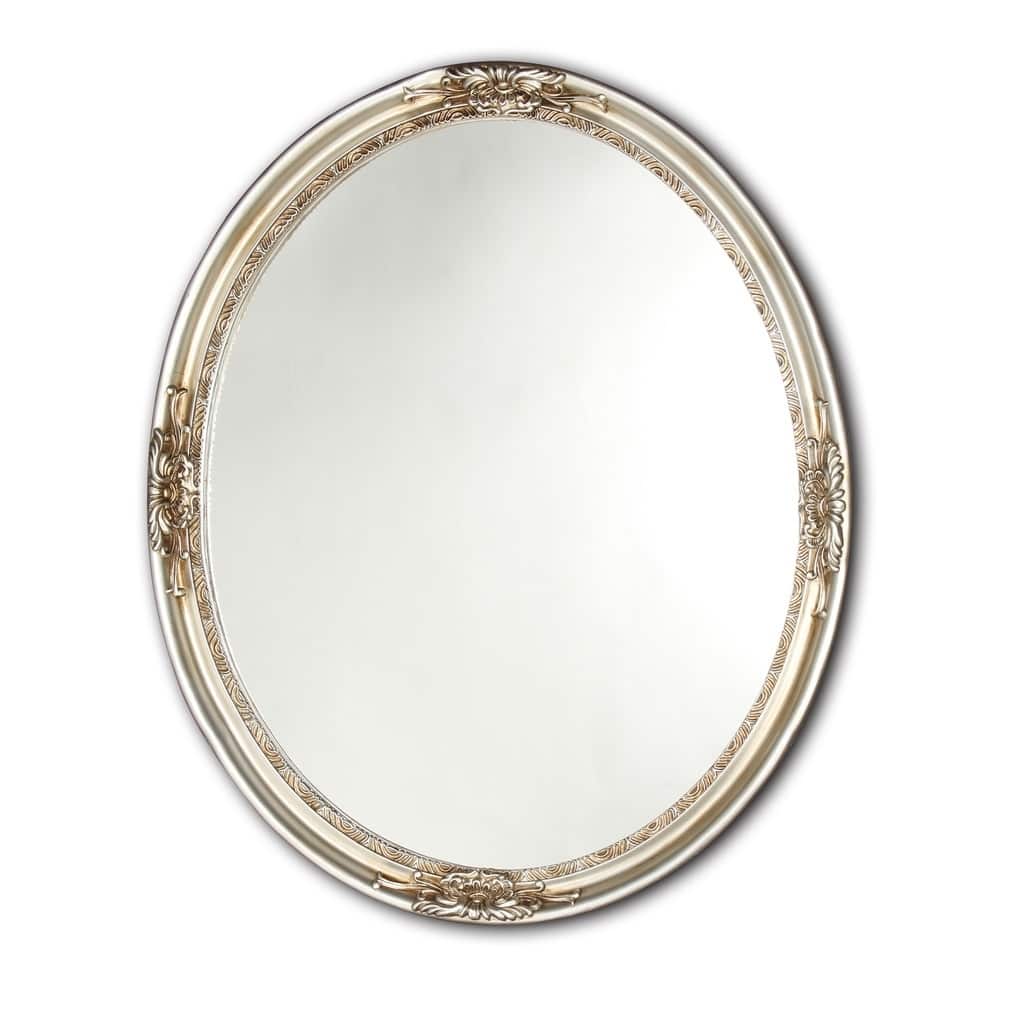 Chloe Antique Silver Oval Mirror