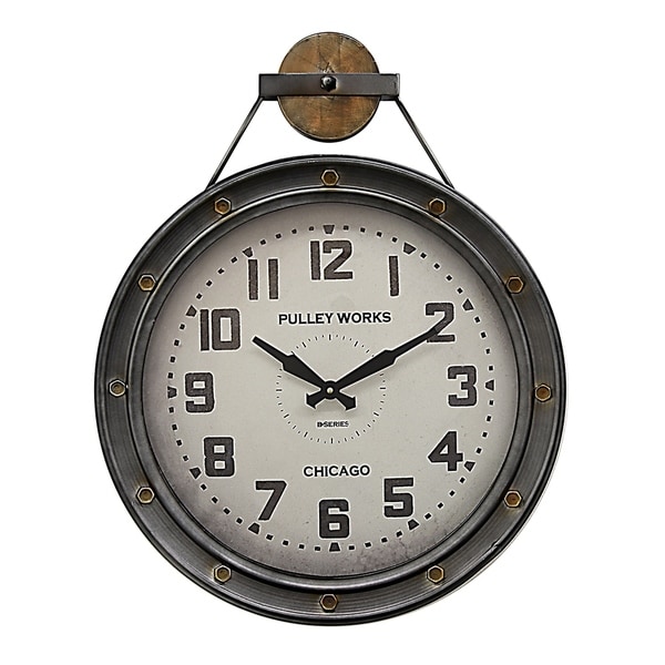 Shop Three Hands Metal Wall Clock - On Sale - Free ...