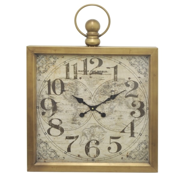 Shop Three Hands Metal Frame Wall Clock - On Sale - Free ...