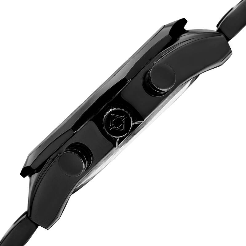 Akribos XXIV Men's Multifunction Date Stainless Steel Black Bracelet Watch