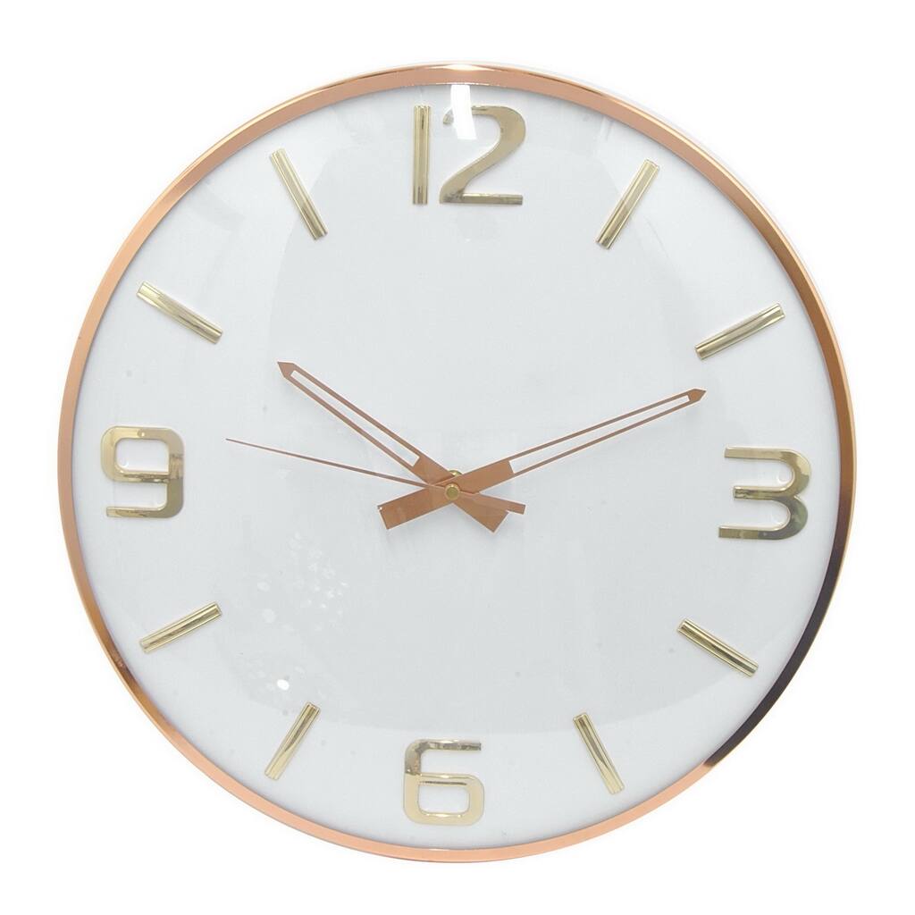 Three Hands Wall Clock - Rose Gold