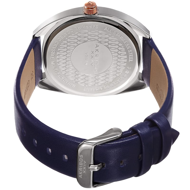Akribos XXIV Men's Multifunction Classic Quartz Blue Strap Watch