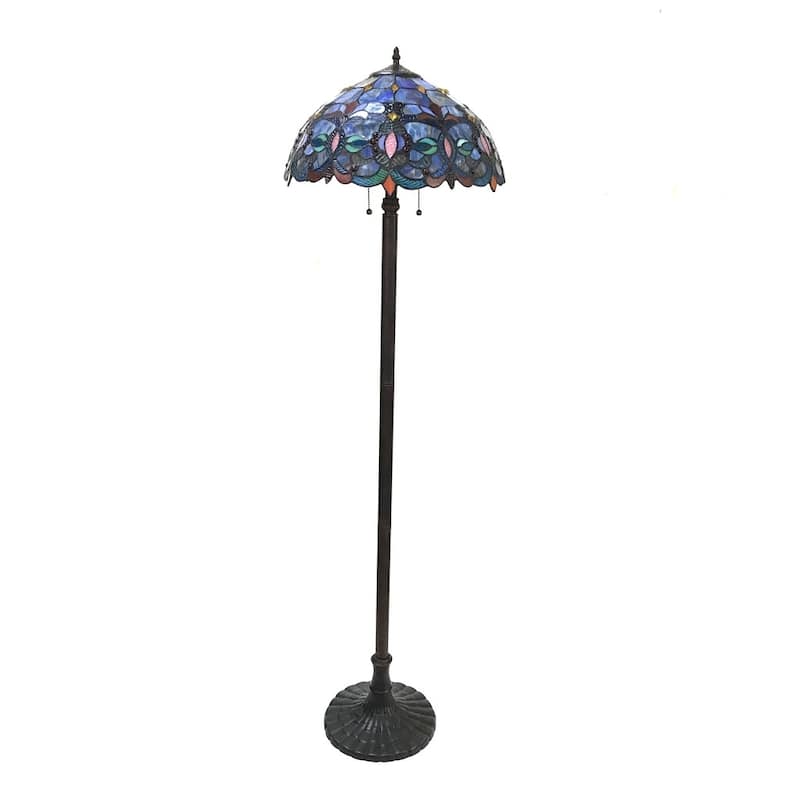 Chloe Tiffany Style Victorian Design 2-light Dark Antique Bronze Floor Lamp