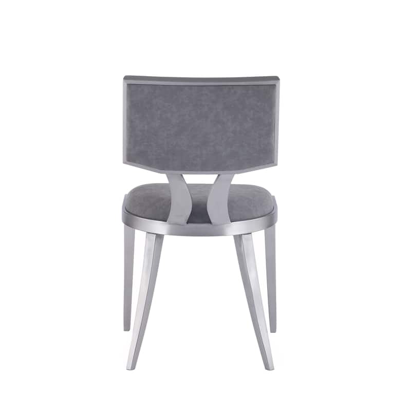 Somette Maya Midcentury Chair with Grey Faux Leather Seat (Set of 2)