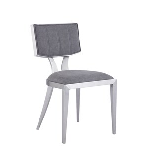 Somette Maya Midcentury Chair with Grey Faux Leather Seat (Set of 2)