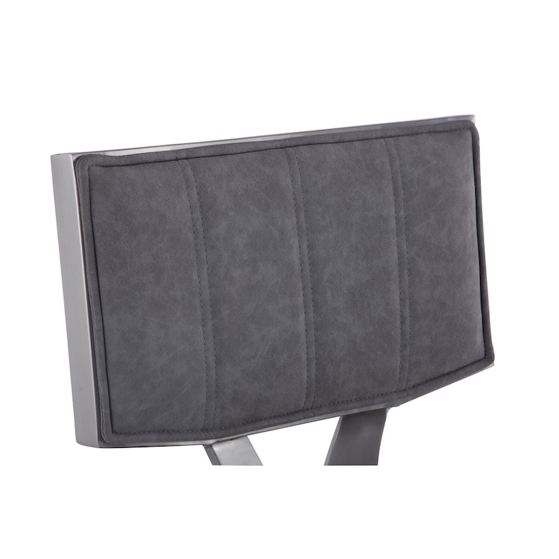 Somette Maya Midcentury Chair with Grey Faux Leather Seat (Set of 2)