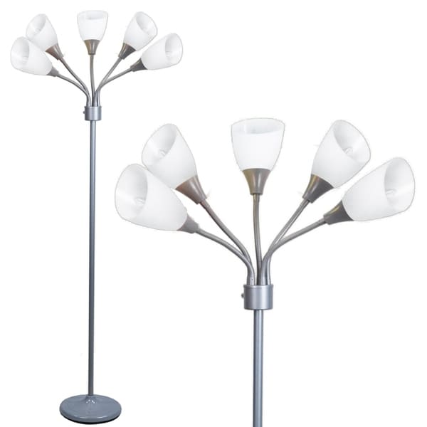Shop Decor Works 5 Light Floor Lamp with White Shades - N/A - On Sale