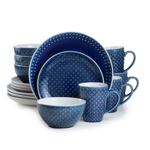 Euro Ceramica Palma 16-piece Crackle-glaze Dinnerware Set (Service for 4)