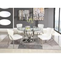 dining glass table round somette ema furniture overstock america piece room bar kitchen tables sets contemporary silver ratings