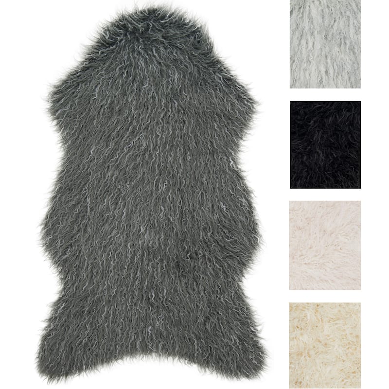 Alexander Home Rustic Faux Fur Shag Area Rug
