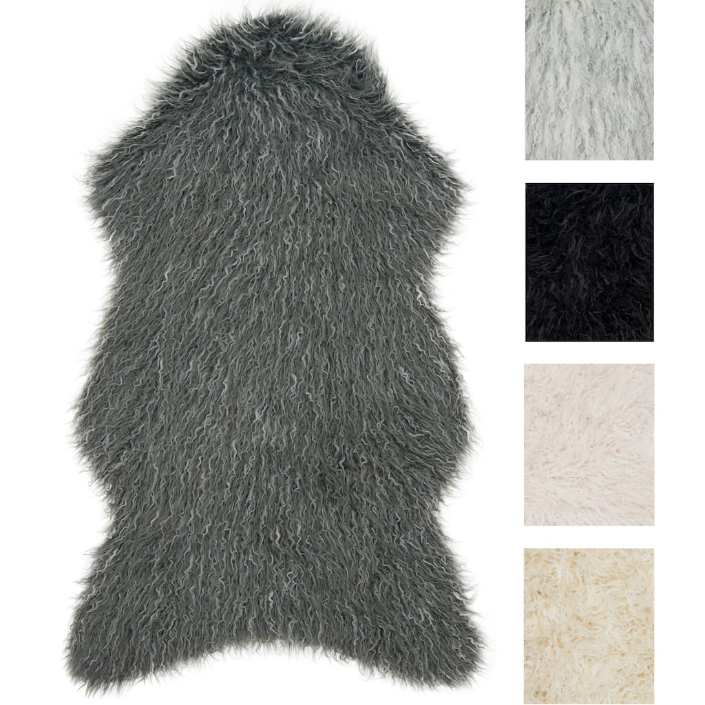 Alexander Home Rustic Faux Fur Shag Area Rug