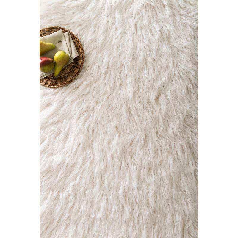 Alexander Home Rustic Faux Fur Shag Area Rug