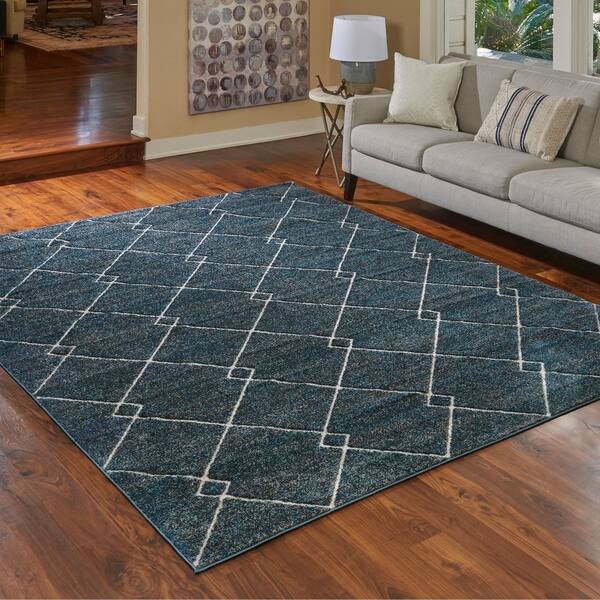 Transitional Lacey Blue Area Rug by Gertmenian (6'6
