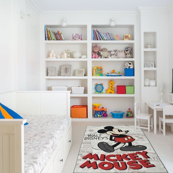 slide 2 of 4, Licensed Disney Mickey Mouse Classic Full Color Pose Cartoon Cover Indoor Area Rug, 4x6 - 4'6" x 6'6"