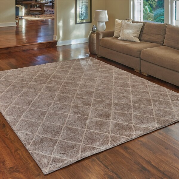 Fliesen 7 5 X 7 5 Shop Regal Trellis Taupe Shag Area Rug by Gertmenian 5 x