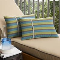 Humble + Haute Sunbrella Canvas Navy and Canvas Natural Small Flange  Indoor/ Outdoor Lumbar Pillow, Set of 2 - On Sale - Bed Bath & Beyond -  19508272